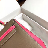 Side view of graceful structured handbag