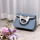 Side view of crisp structured handbag
