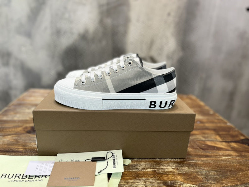 Burberry White High-Top Sneakers - Back View