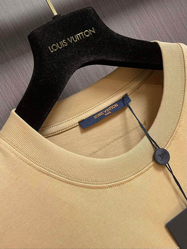 Front view of Louis Vuitton cotton t-shirt with label-forward styling