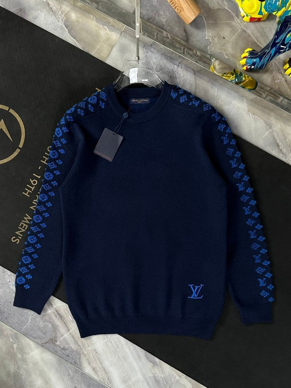 Front view of Louis Vuitton luxury clothing with contemporary cut