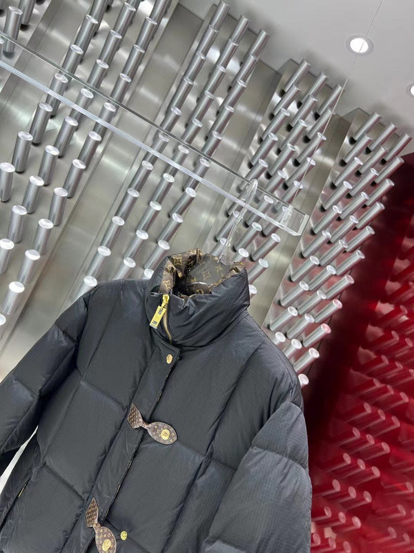 Back view of Louis Vuitton luxury clothing with everyday silhouette