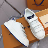 Louis Vuitton Grey Block Heel Pumps - Full Silhouette View