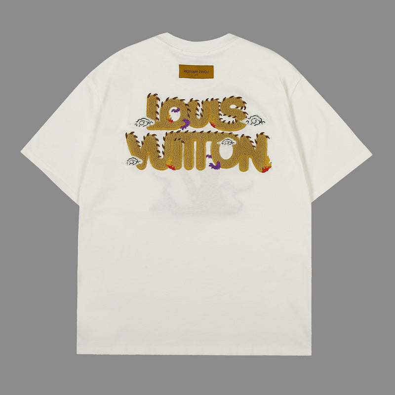 Full styled look of Louis Vuitton cotton t-shirt with tailored silhouette
