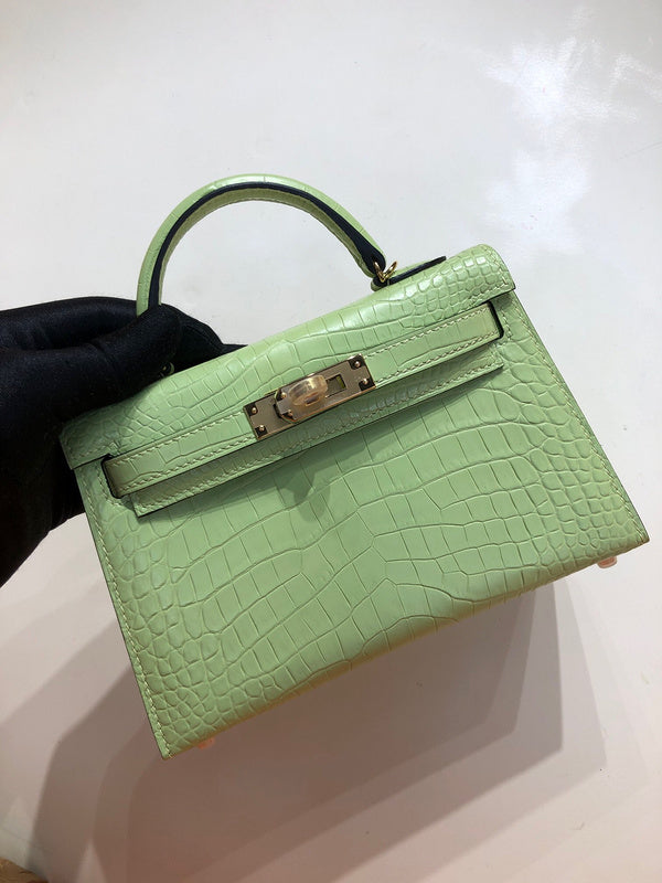 Sophisticated bag shown from front angle