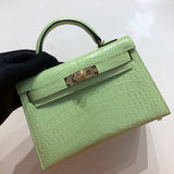 Sophisticated bag shown from front angle