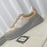 Gucci Fashion sneakers in soft grey classic court silhouette front view