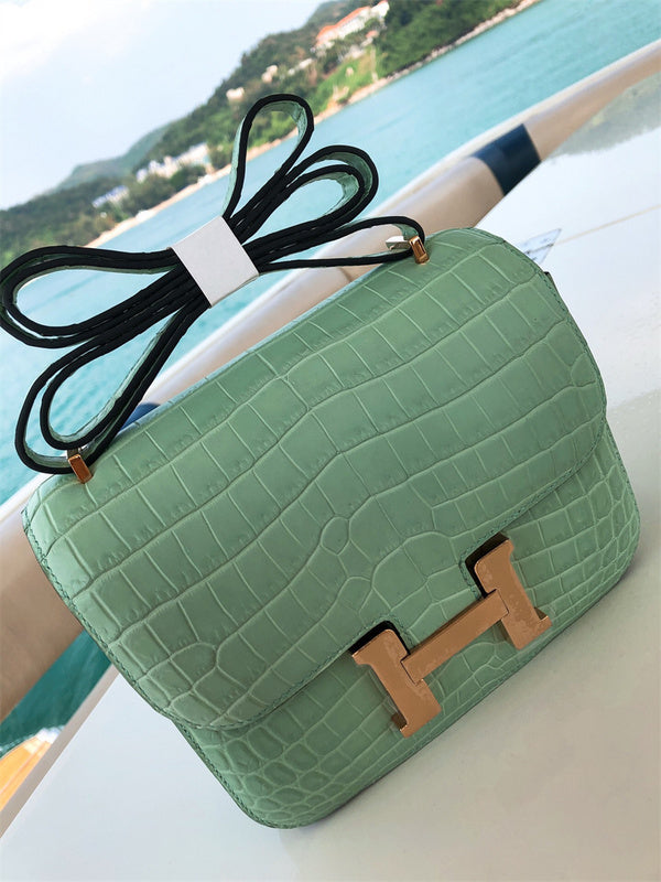 Side view of timeless structured handbag