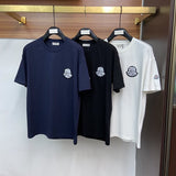 Side profile of Moncler luxury clothing with relaxed-fit cut