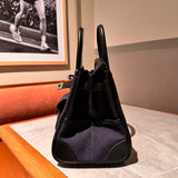 Side view of effortless structured handbag