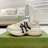 Gucci two-tone luxury sneakers view 8 breathable knit upper