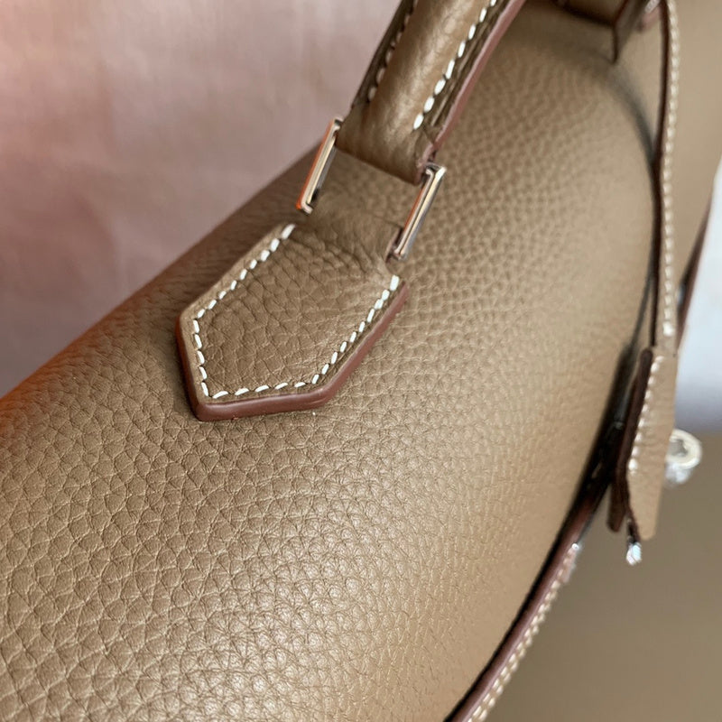 Poised bag shown from front angle