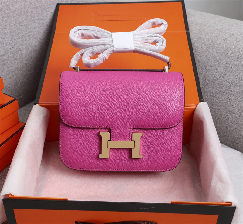 Side view of polished structured handbag