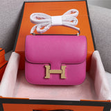 Side view of polished structured handbag