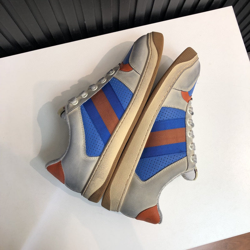 Gucci neutral cream luxury sneakers view 4 breathable knit upper