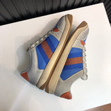 Gucci neutral cream luxury sneakers view 4 breathable knit upper