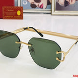 Close-up detail view of Cartier unisex sunglasses