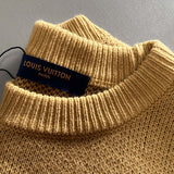 Front view of Louis Vuitton luxury clothing with signature branding