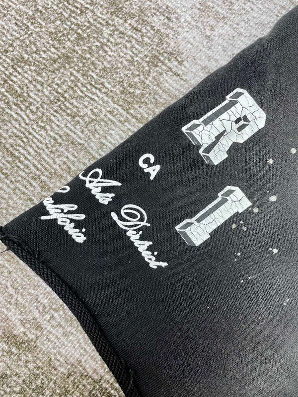 Close-up of Amiri t-shirt craftsmanship