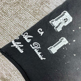 Close-up of Amiri t-shirt craftsmanship