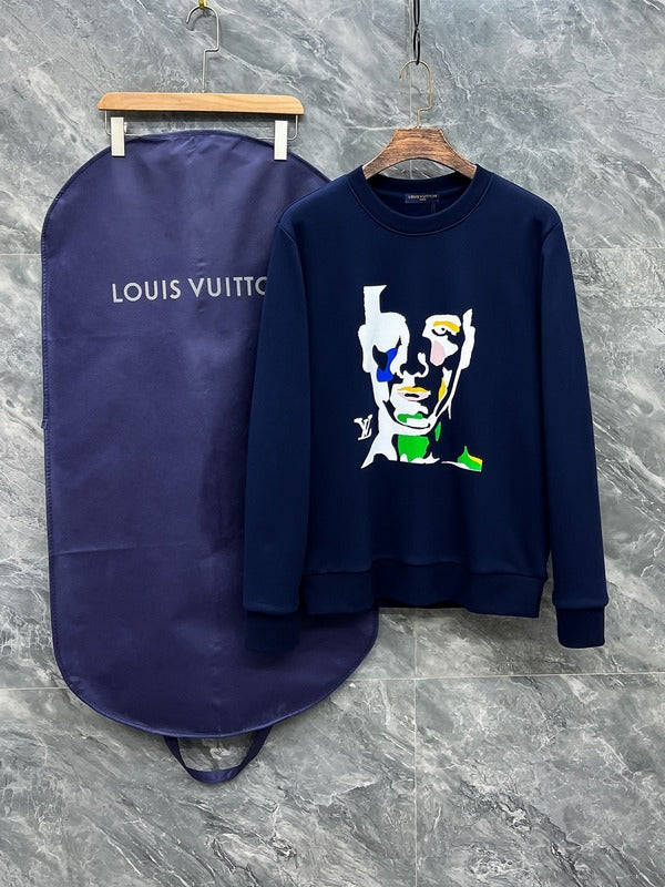 Front view of Louis Vuitton luxury clothing with tailored silhouette