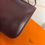 Side view of clean-lined structured handbag