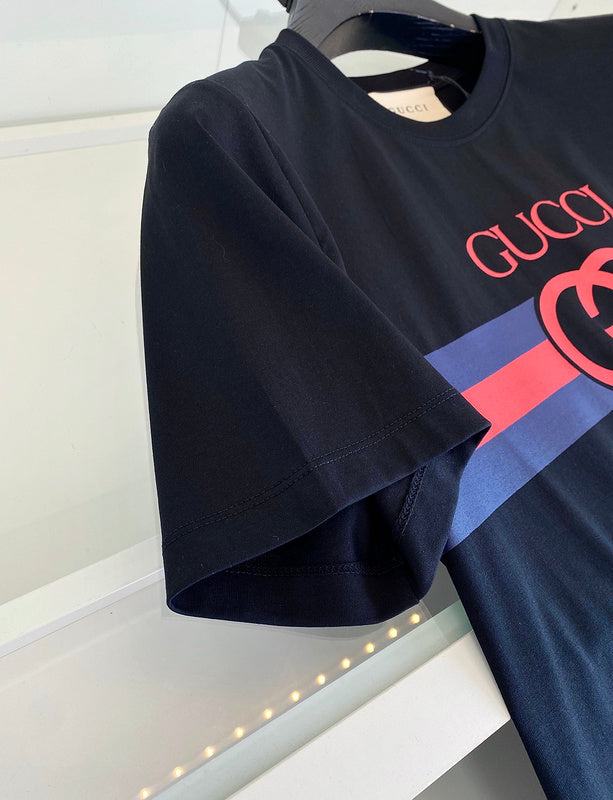 Front view of Louis Vuitton cotton t-shirt with signature branding
