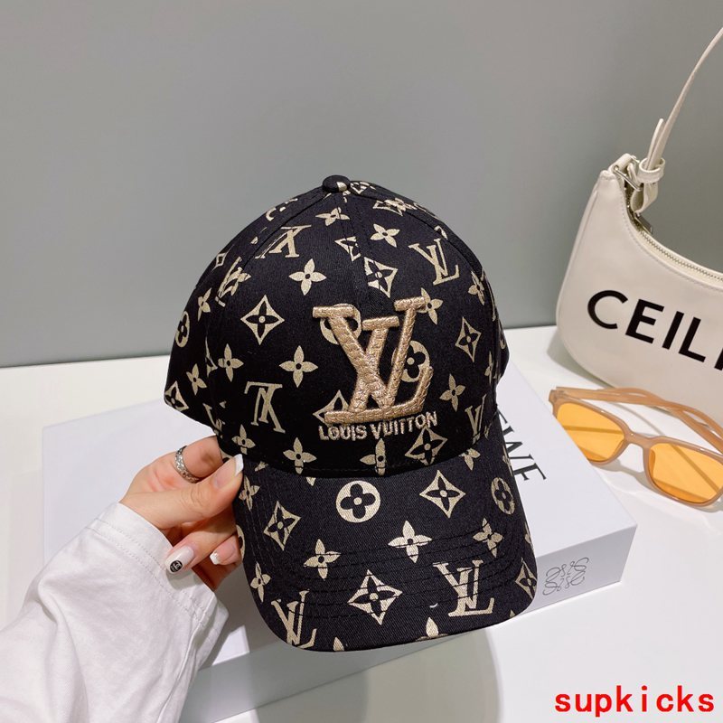 Close-up detail view of Louis Vuitton unisex cap