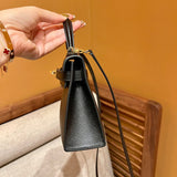 Close-up detail of understated bag design