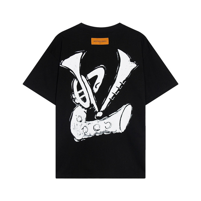 Close-up detail shot of Louis Vuitton cotton t-shirt with everyday silhouette