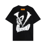 Close-up detail shot of Louis Vuitton cotton t-shirt with everyday silhouette