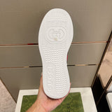 Side profile of Gucci classic monochrome sneakers heritage-inspired look