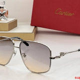 Close-up detail view of Cartier unisex sunglasses
