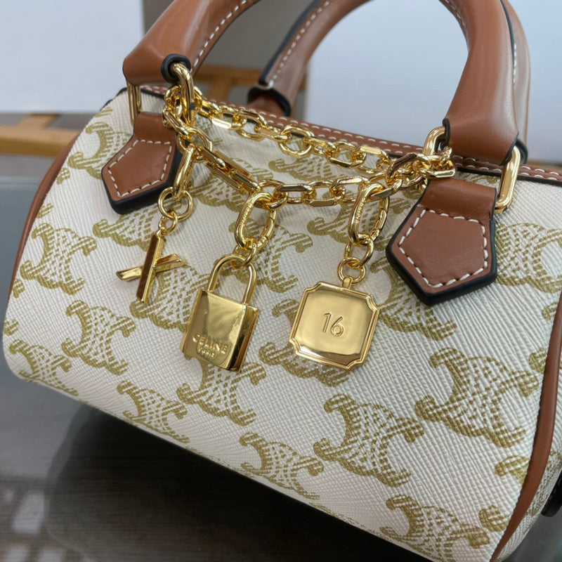 Front view of premium structured women's handbag – women's designer-style accessory