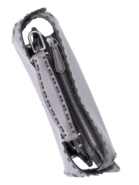 Close-up of Fendi shoulder bags hardware and fine stitching