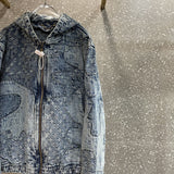 Front view of Louis Vuitton luxury clothing with monogram-inspired silhouette