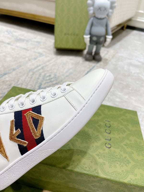Gucci sneakers detailed view showing premium designer craftsmanship