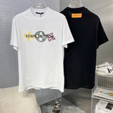 Close-up detail shot of Louis Vuitton cotton t-shirt with streetwear-inspired cut