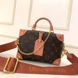 Side profile of refined structured women's handbag – women's statement bag