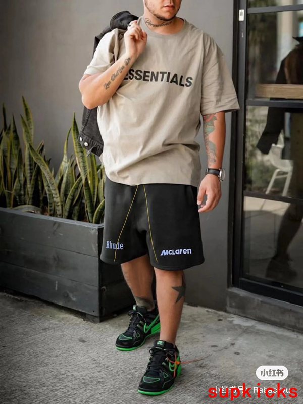 Full styled look of Rhude luxury clothing with contemporary cut