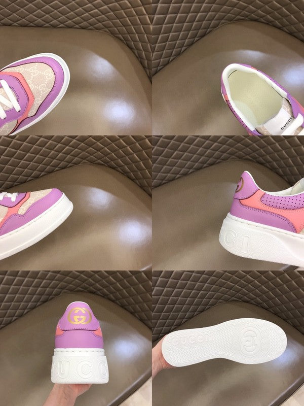 Side profile of Gucci classic monochrome sneakers low-top design