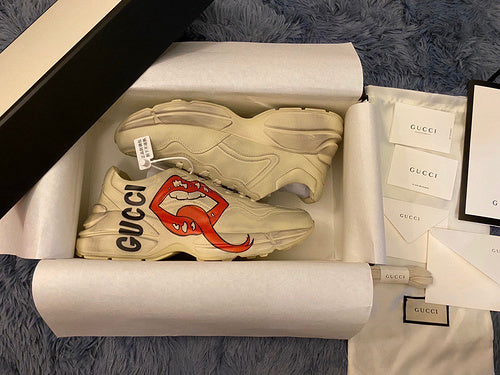 Gucci stone beige luxury sneakers view 11 classic court silhouette
