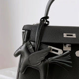 Side view of crisp structured handbag