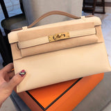 Side view of modernist structured handbag