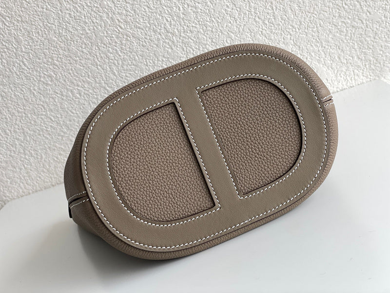 Side view of timeless structured handbag