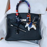 Side view of balanced structured handbag