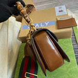 Side view of chic structured handbag