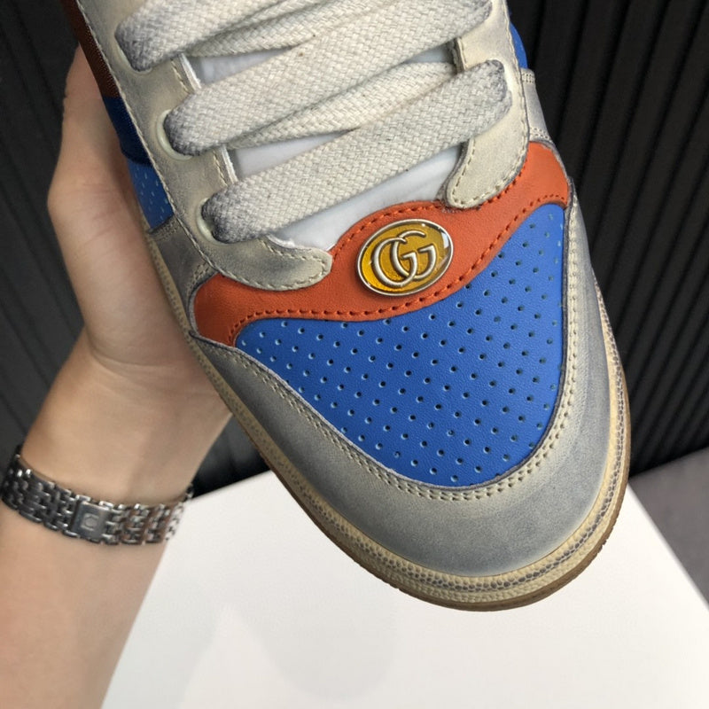 Gucci neutral cream luxury sneakers view 8 breathable knit upper