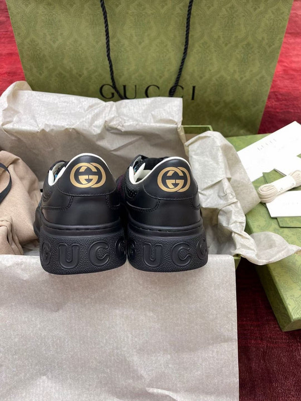 Gucci all-black luxury sneakers view 9 retro runner design