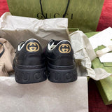 Gucci all-black luxury sneakers view 9 retro runner design